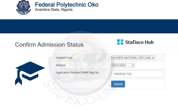 Federal Polytechnic Oko HND Admission List 2