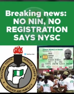NYSC Update: No NIN, No Registration 