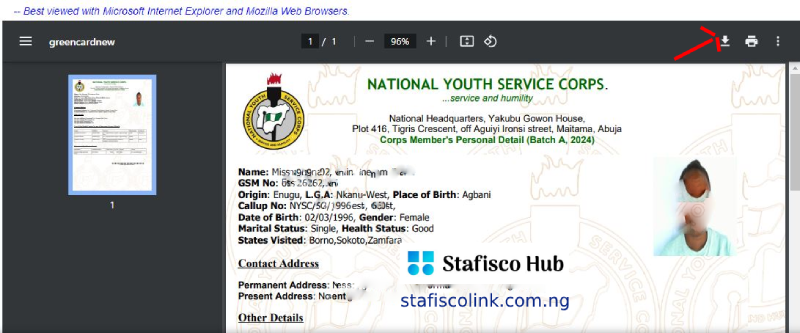 hown to download nysc green card - call-up number
