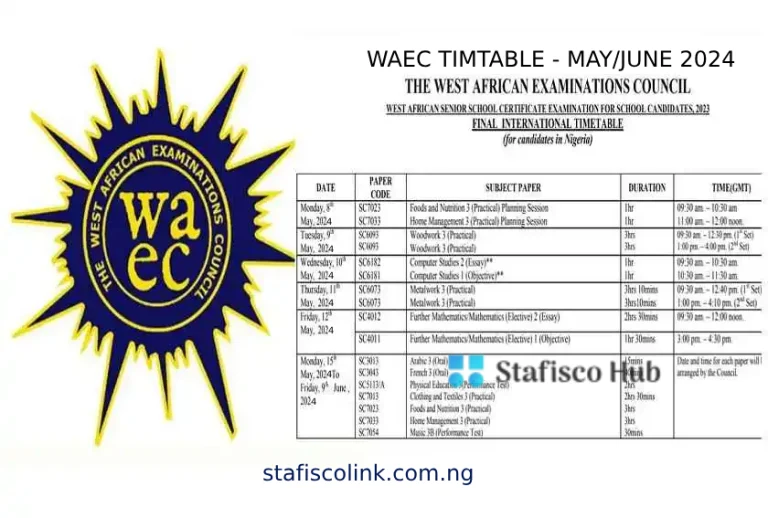 waec timetable 2024 for art and science students
